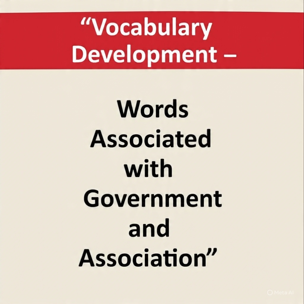 Vocabulary Development - Words Associated with Government and Association.